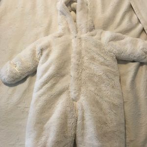 Adorable white snowsuit!